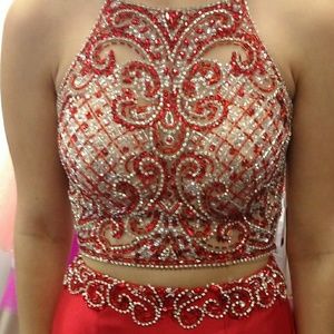 Red Mori Lee 2 piece Prom Dress Size 0